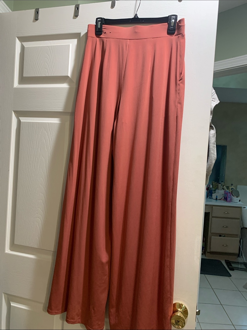 Express Coral Wide-Leg Maxi pants